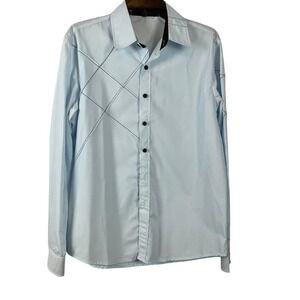 Jeansian Men Long Sleeve Button‎ Down Shirt Size L